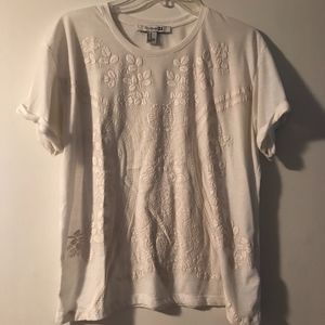 White on White Floral Top